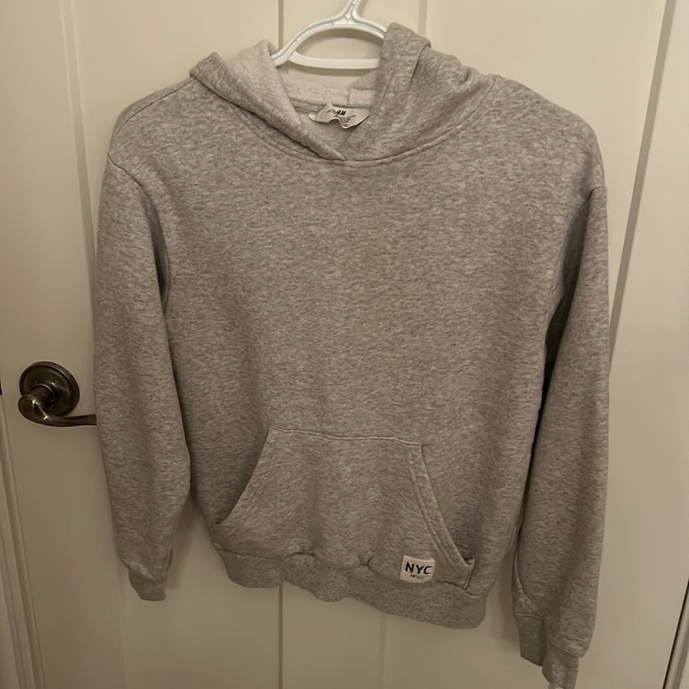 H&M kids’ size 10-12 grey fleece hoodie